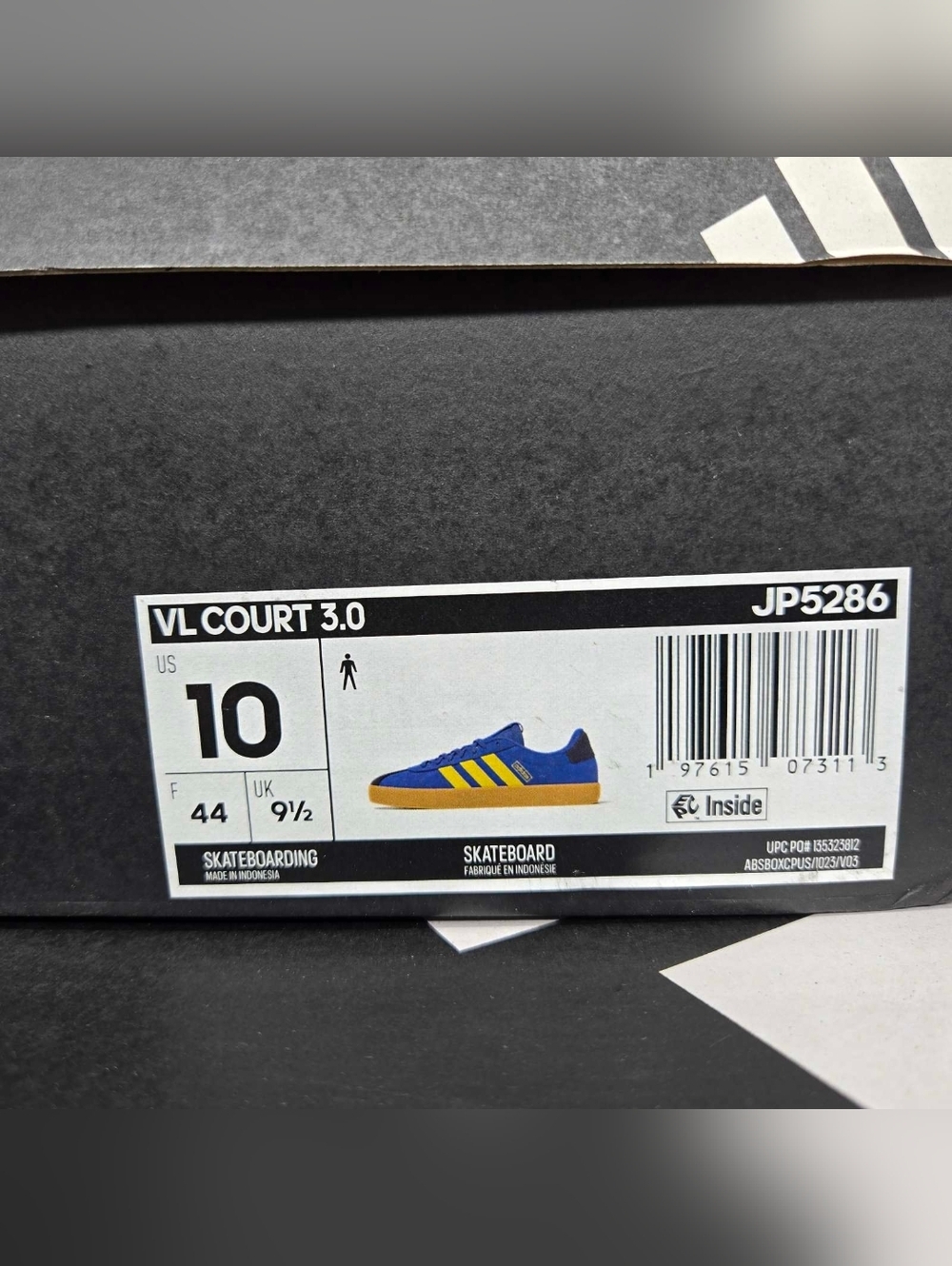 adidas Men's VL Court 3.0 JP5286 Bright Royal Pure Sulfur Shoes Size 10 New - Picture 8 of 8
